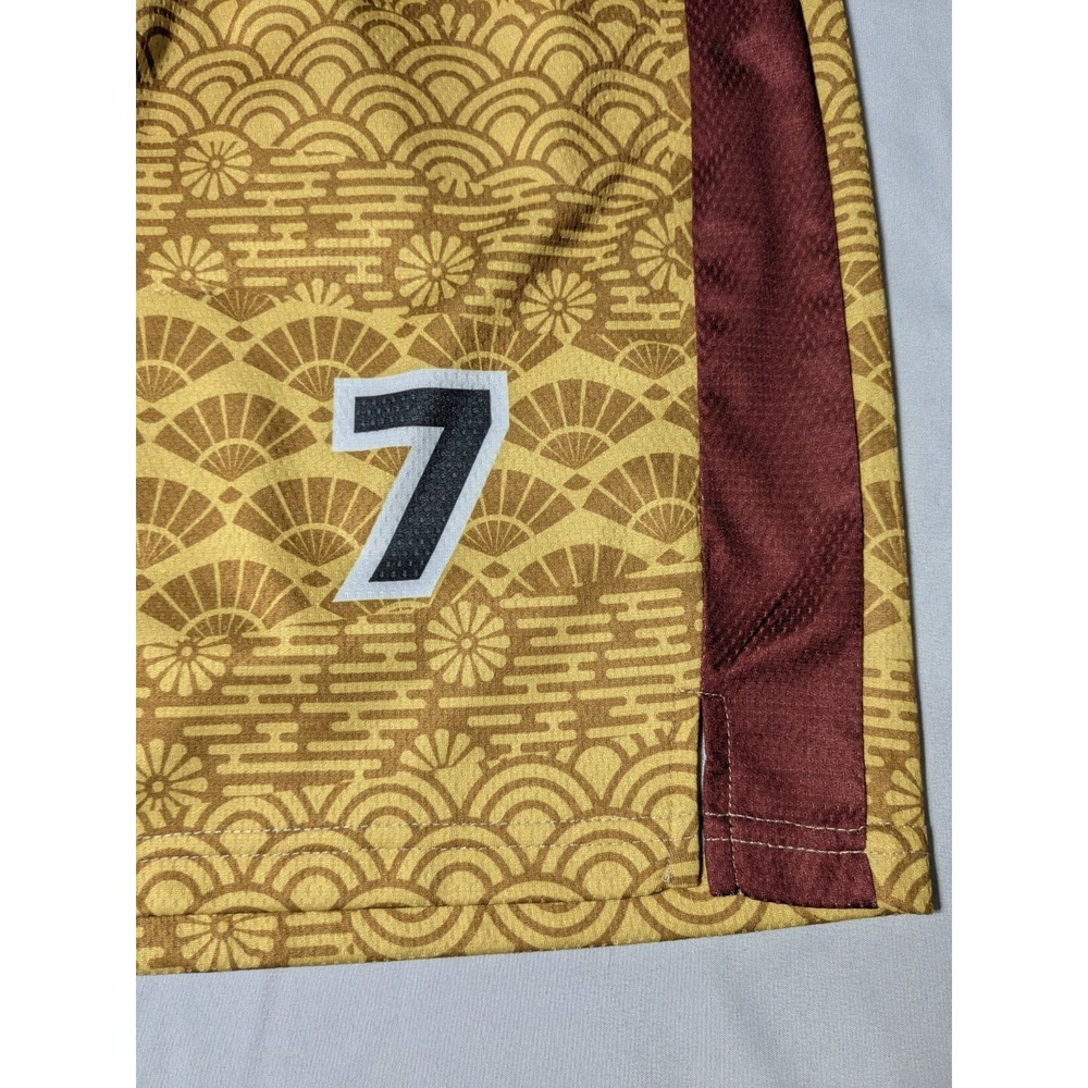 Red Ape MCMXXXIII‎ Men Large Gold Scallop AOP Pull-on Shorts - Picture 9 of 14